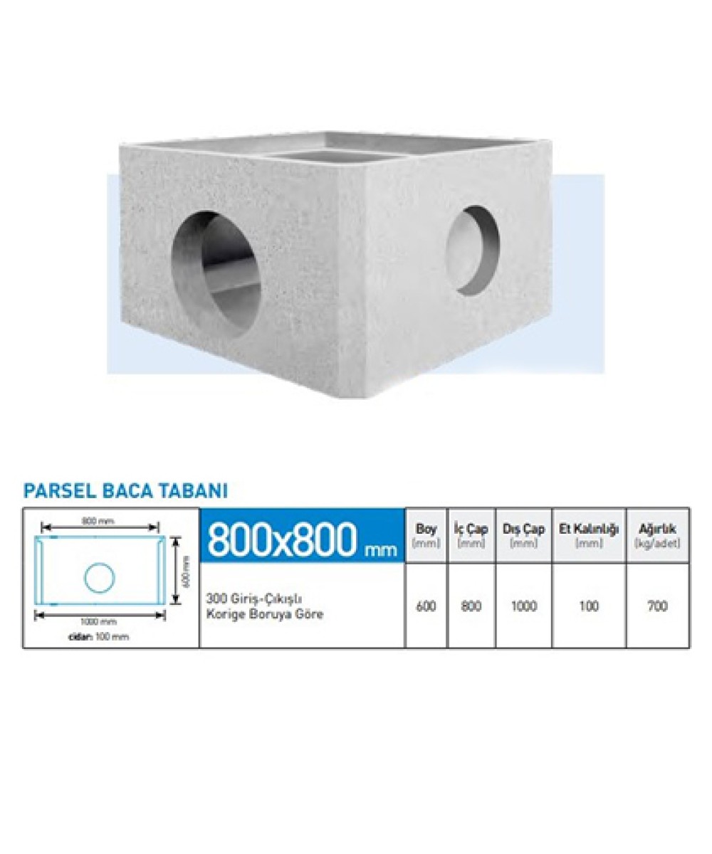 300'LÜK Parsel Baca Tabanı Boy: 600 MM