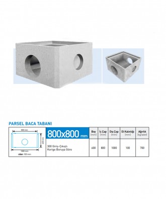 300'LÜK Giriş Çıkışlı Parsel Baca Gövde Elemanı Boy : 600 MM